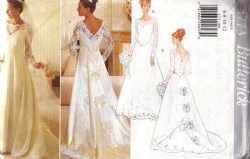 4773 STUNNING LS FLARE FLOOR BRIDE GOWN,TRAIN PATTERN 6-12